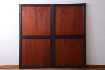 古民具・骨董　古い木のアンティーク帯戸2枚セット(引き戸)