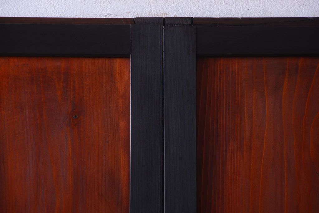 古民具・骨董　古い木のアンティーク帯戸2枚セット(引き戸)