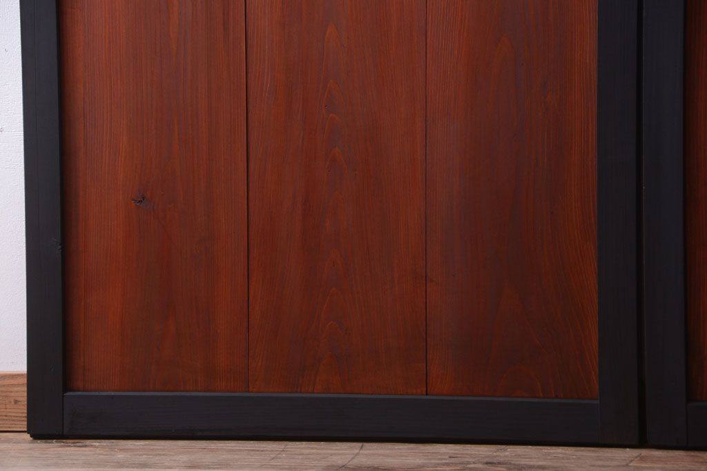 古民具・骨董　古い木のアンティーク帯戸2枚セット(引き戸)