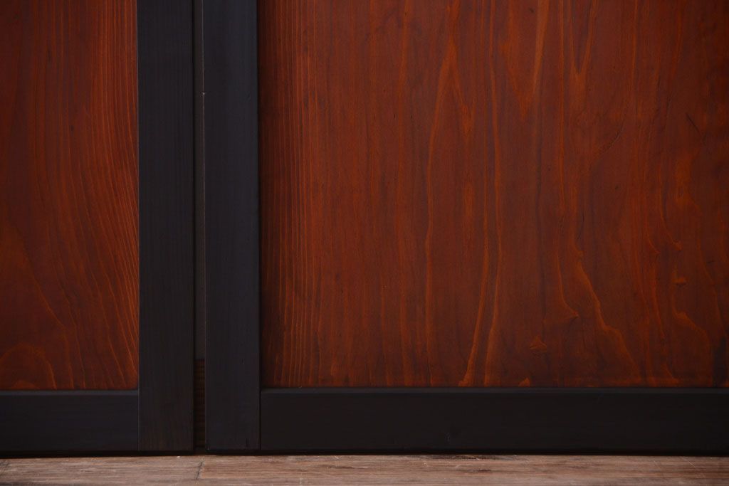 古民具・骨董　古い木のアンティーク帯戸2枚セット(引き戸)