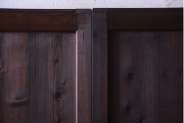 古民具・骨董　古い木の味わい深いアンティーク板戸2枚セット(2)