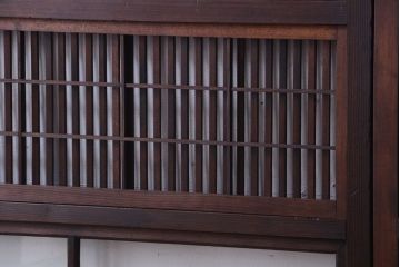 古民具・骨董　裏障子付き!ガラス帯格子戸4枚セット