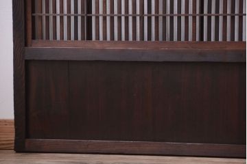 古民具・骨董　裏障子付き!ガラス帯格子戸4枚セット