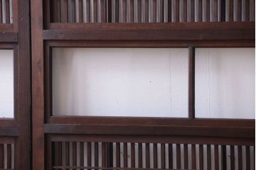 古民具・骨董　裏障子付き!ガラス帯格子戸4枚セット