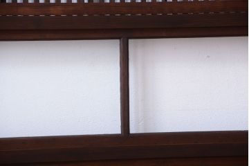 古民具・骨董　裏障子付き!ガラス帯格子戸4枚セット