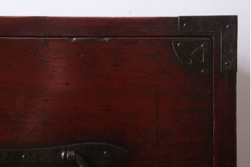 アンティーク家具　古民具・骨董　明治〜大正　扇金具が美しい二段重ね衣装箪笥