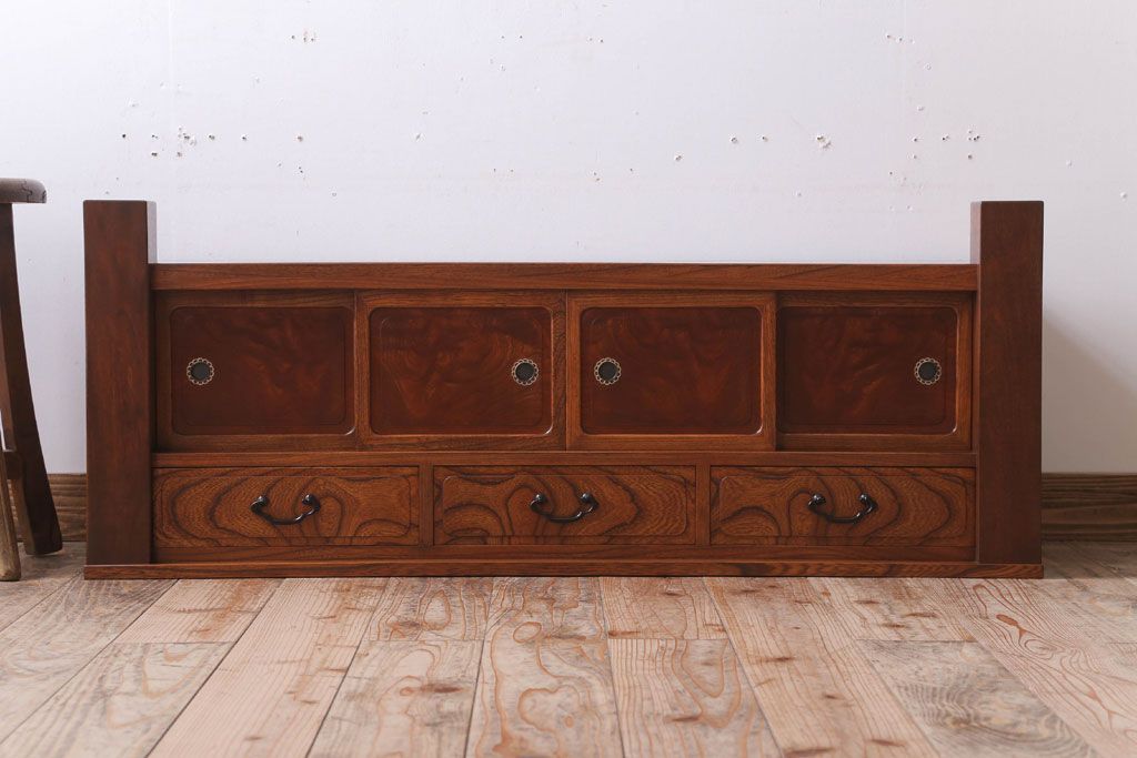 中古　3杯引き出し付き!欅材の高級置き床(置床)