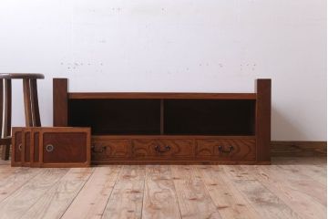中古　3杯引き出し付き!欅材の高級置き床(置床)
