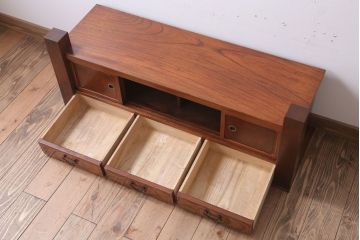 中古　3杯引き出し付き!欅材の高級置き床(置床)