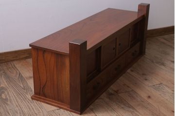 中古　3杯引き出し付き!欅材の高級置き床(置床)