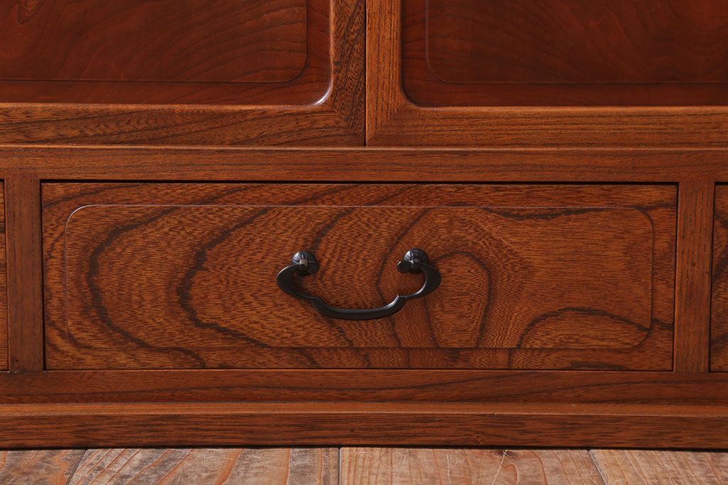 中古　3杯引き出し付き!欅材の高級置き床(置床)