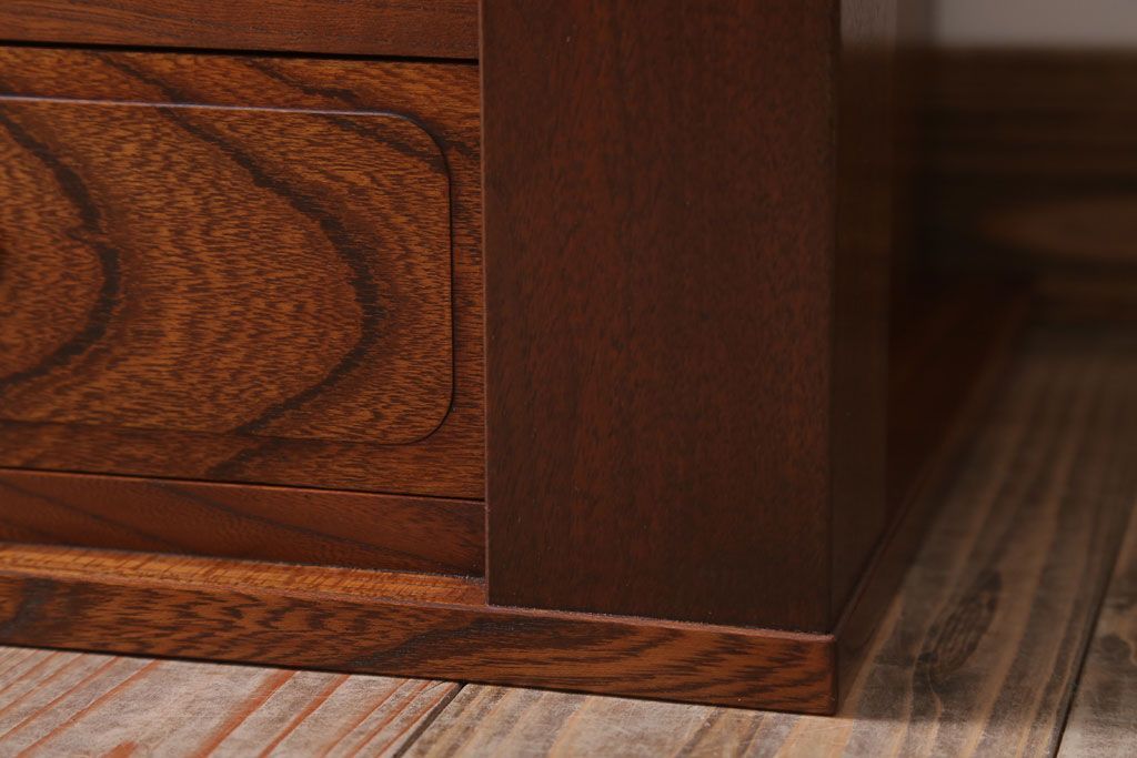 中古　3杯引き出し付き!欅材の高級置き床(置床)