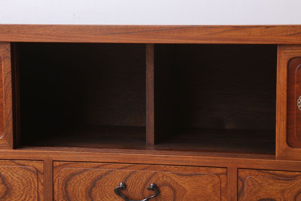 中古　3杯引き出し付き!欅材の高級置き床(置床)