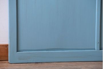 アンティーク　大きなガラス面のペイント引き戸