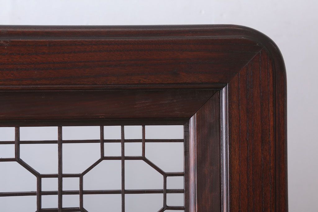 アンティーク雑貨　古民具・骨董　総欅材!特大木製衝立(パーテーション)