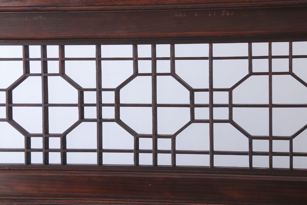 アンティーク雑貨　古民具・骨董　総欅材!特大木製衝立(パーテーション)