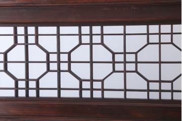 アンティーク雑貨　古民具・骨董　総欅材!特大木製衝立(パーテーション)