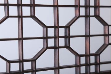 アンティーク雑貨　古民具・骨董　総欅材!特大木製衝立(パーテーション)