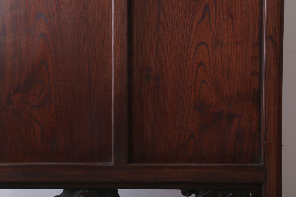 アンティーク雑貨　古民具・骨董　総欅材!特大木製衝立(パーテーション)