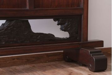 アンティーク雑貨　古民具・骨董　総欅材!特大木製衝立(パーテーション)