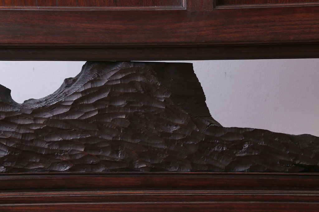 アンティーク雑貨　古民具・骨董　総欅材!特大木製衝立(パーテーション)