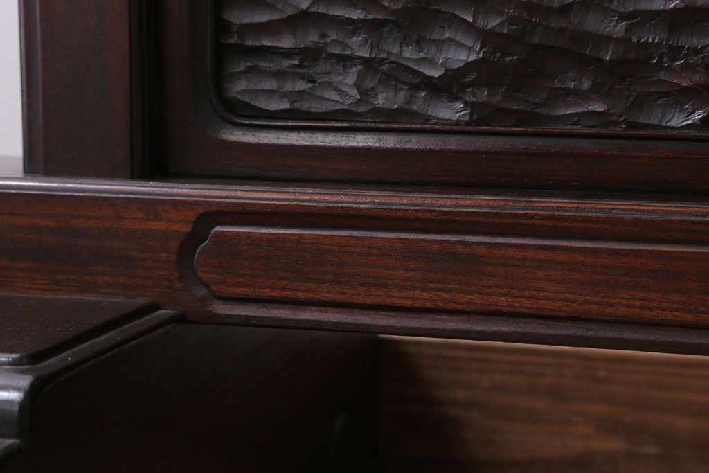 アンティーク雑貨　古民具・骨董　総欅材!特大木製衝立(パーテーション)