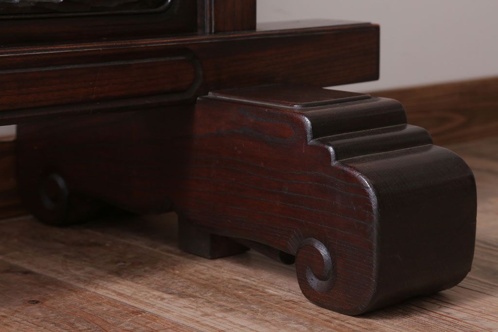 アンティーク雑貨　古民具・骨董　総欅材!特大木製衝立(パーテーション)