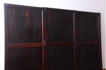 古民具・骨董　明治期　古い木味のアンティーク帯戸3枚セット