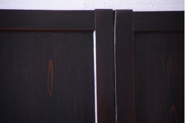 古民具・骨董　明治期　古い木味のアンティーク帯戸3枚セット