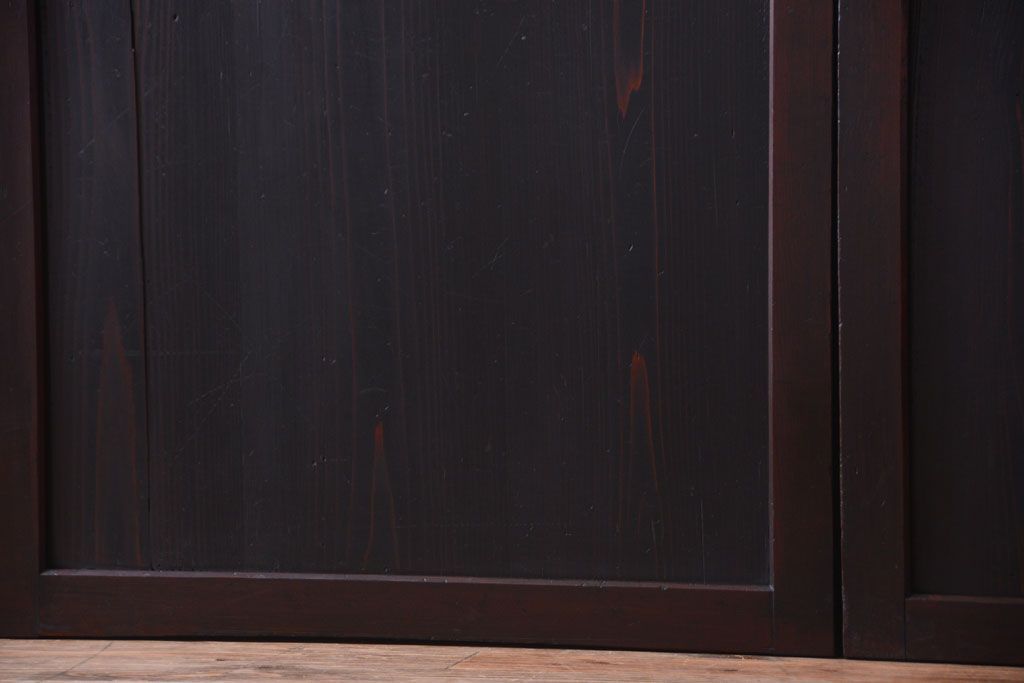 古民具・骨董　明治期　古い木味のアンティーク帯戸3枚セット