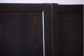 古民具・骨董　明治期　古い木味のアンティーク帯戸3枚セット