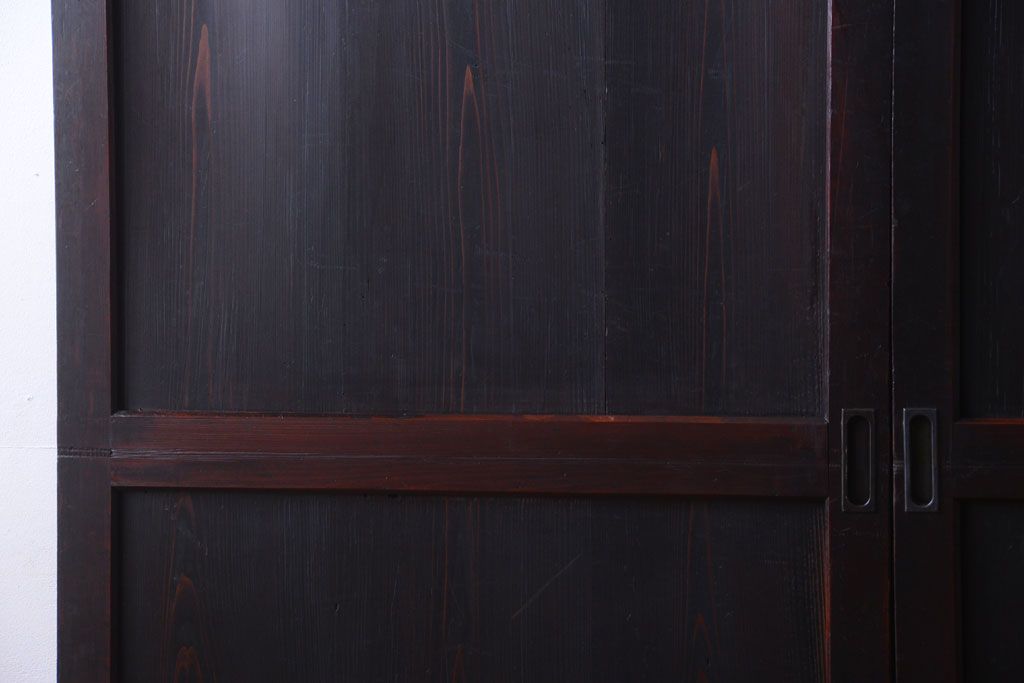 古民具・骨董　明治期　古い木味のアンティーク帯戸3枚セット