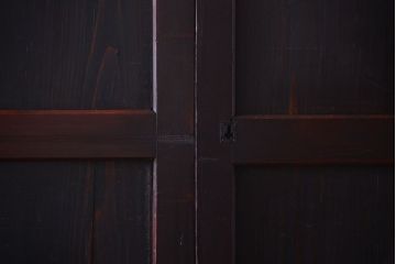 古民具・骨董　明治期　古い木味のアンティーク帯戸3枚セット