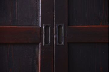 古民具・骨董　明治期　古い木味のアンティーク帯戸3枚セット