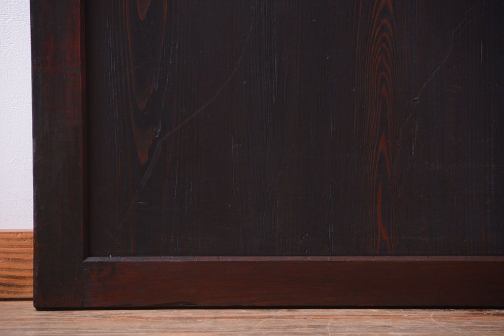 古民具・骨董　明治期　古い木味のアンティーク帯戸3枚セット