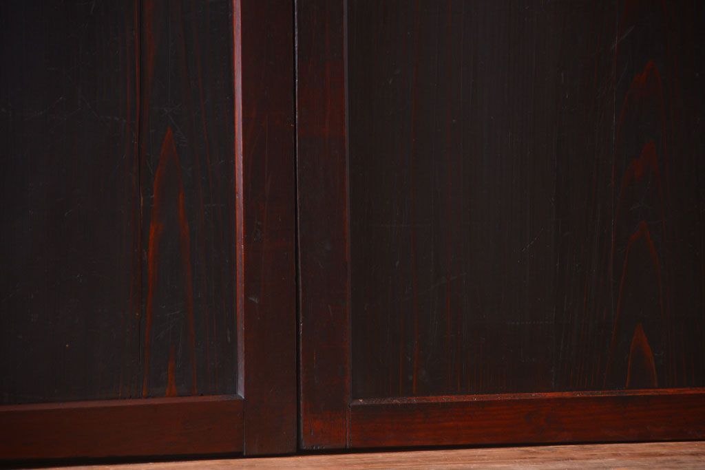 古民具・骨董　明治期　古い木味のアンティーク帯戸3枚セット