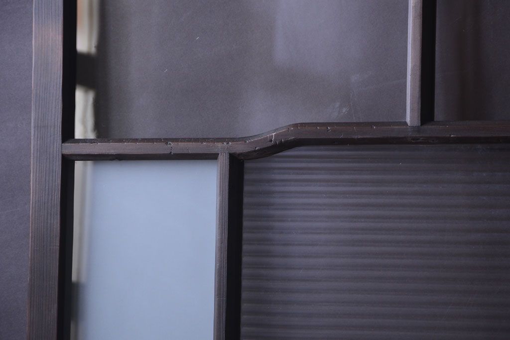 大正ロマン　モールガラス・すりガラス入り!ガラス戸2枚セット