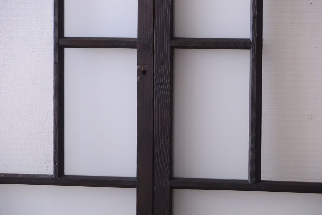 大正ロマン　モールガラス・すりガラス入り!ガラス戸2枚セット