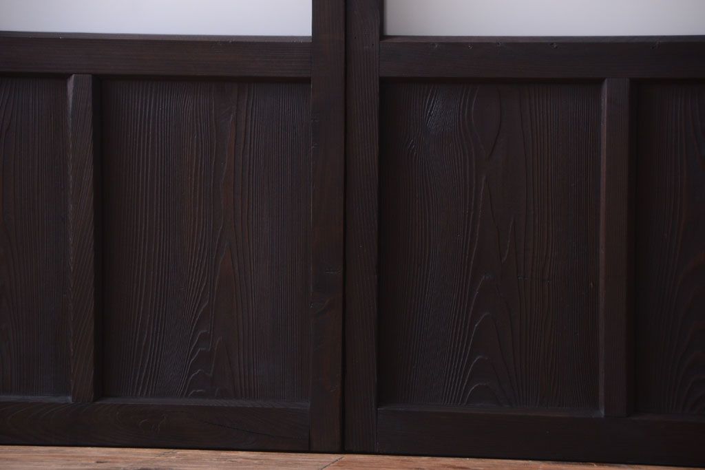 大正ロマン　モールガラス・すりガラス入り!ガラス戸2枚セット