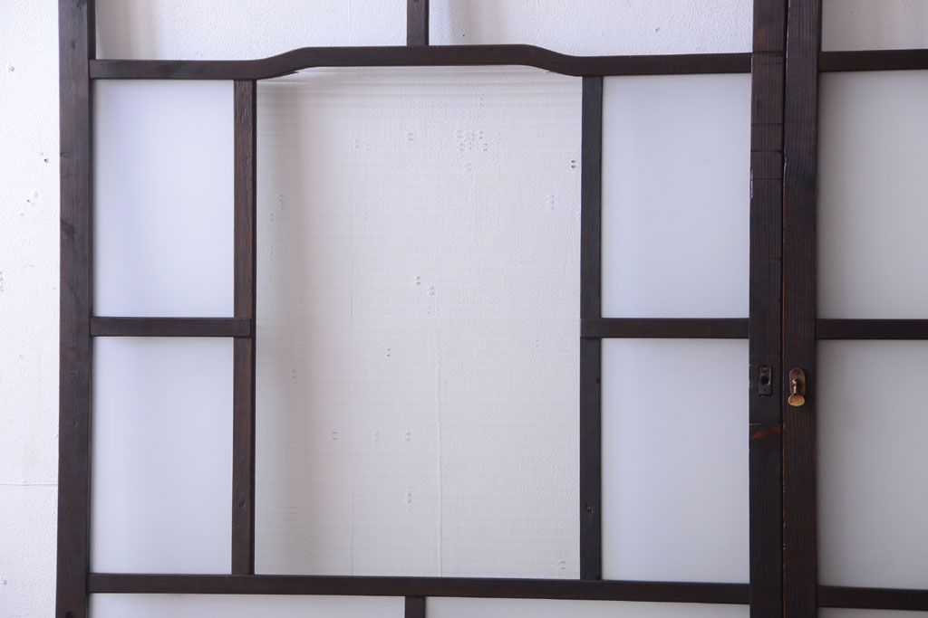 大正ロマン　モールガラス・すりガラス入り!ガラス戸2枚セット