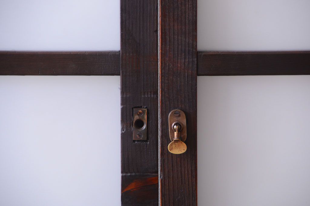 大正ロマン　モールガラス・すりガラス入り!ガラス戸2枚セット