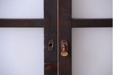 大正ロマン　モールガラス・すりガラス入り!ガラス戸2枚セット