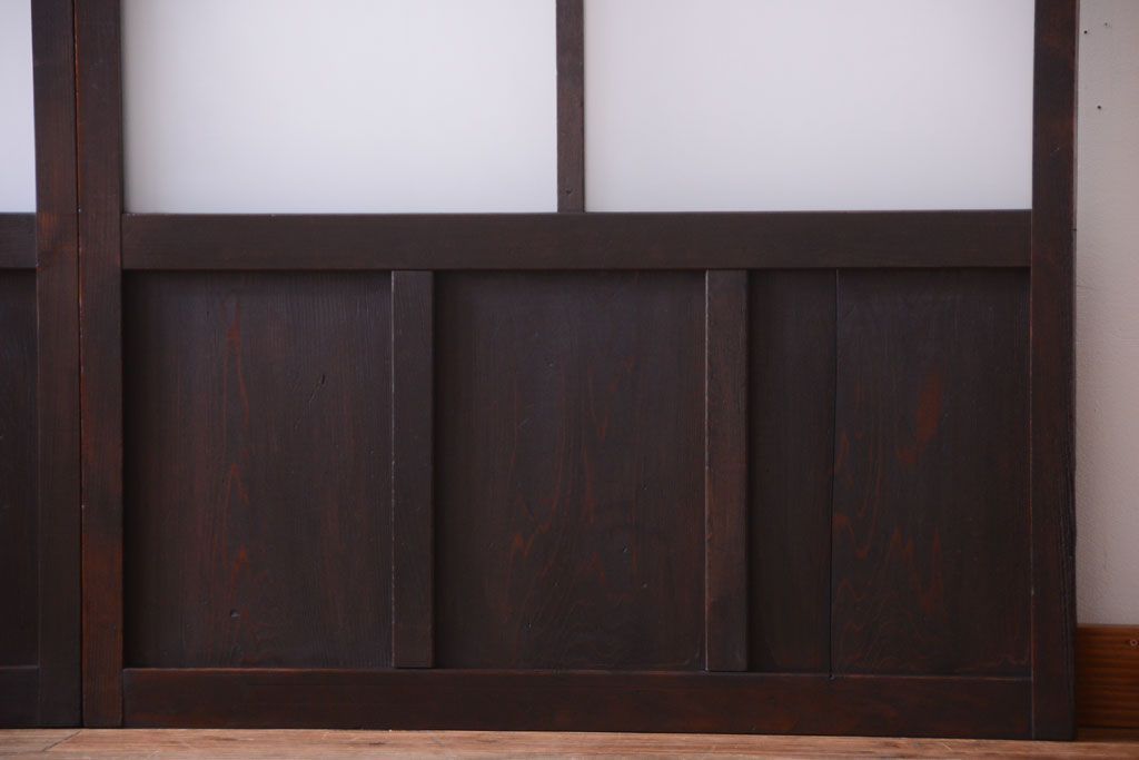 大正ロマン　モールガラス・すりガラス入り!ガラス戸2枚セット