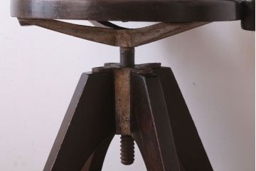 アンティーク家具　大正ロマン　小ぶりなアンティーク回転椅子(3)