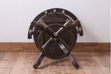 アンティーク家具　大正ロマン　小ぶりなアンティーク回転椅子(3)