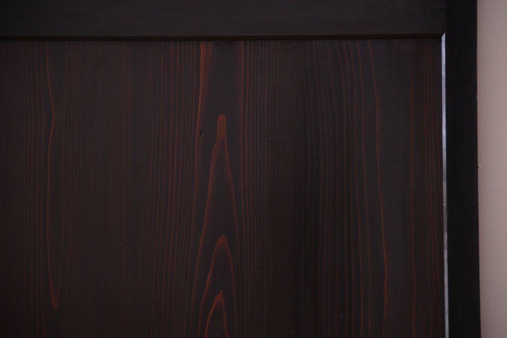 古民具・骨董　明治期　古い木味のアンティーク帯戸2枚セット