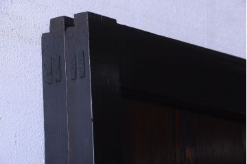 古民具・骨董　明治期　古い木味のアンティーク帯戸2枚セット