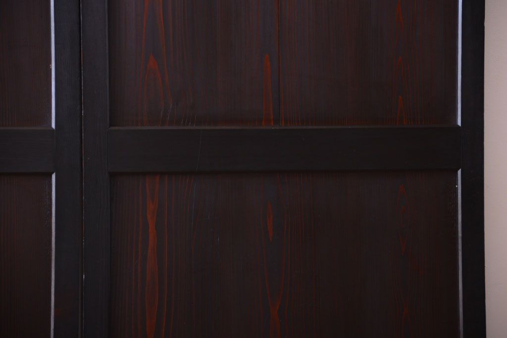 古民具・骨董　明治期　古い木味のアンティーク帯戸2枚セット