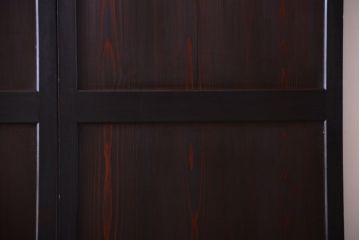 古民具・骨董　明治期　古い木味のアンティーク帯戸2枚セット