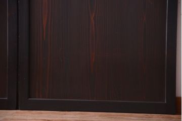 古民具・骨董　明治期　古い木味のアンティーク帯戸2枚セット